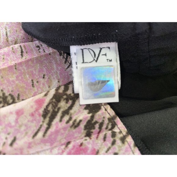 DIANE VON FURSTENBERG Pleated Open Back Belted Sleeveless Dress Pink Brown 6‎ - Picture 8 of 11